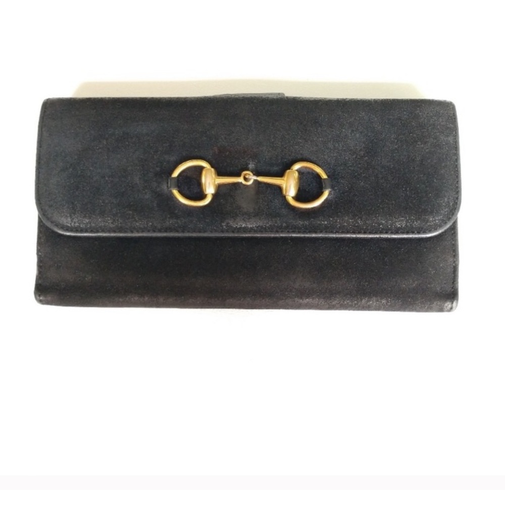 Gucci suede horsebit wallet